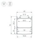 Профиль Arlight LINE-6070-3000 ANOD BLACK 047506