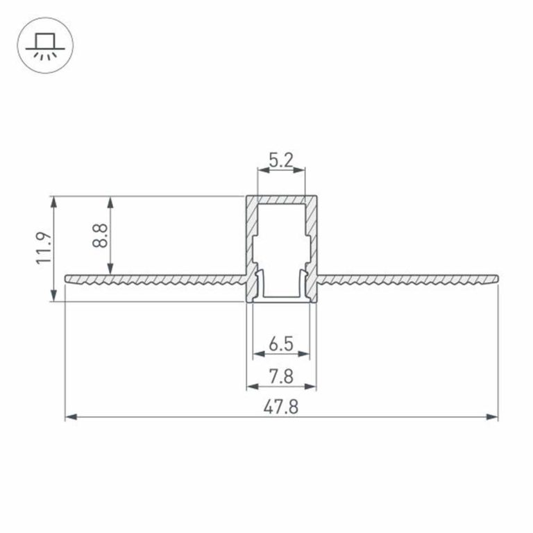 Алюминиевый профиль Arlight SL-Linia8-Fantom-2000 Anod 034986