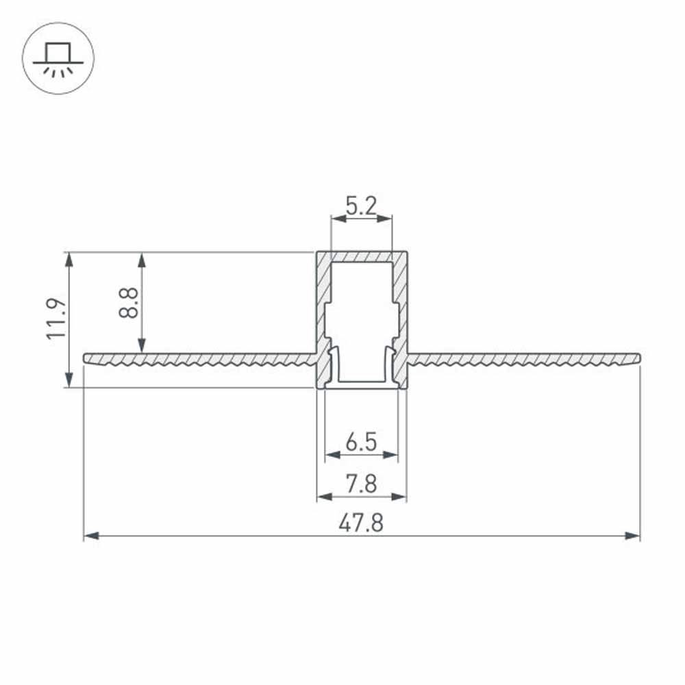 Алюминиевый профиль Arlight SL-Linia8-Fantom-2000 Anod 034986 Алюминиевый профиль Arlight SL-Linia8-Fantom-2000 Anod 034986