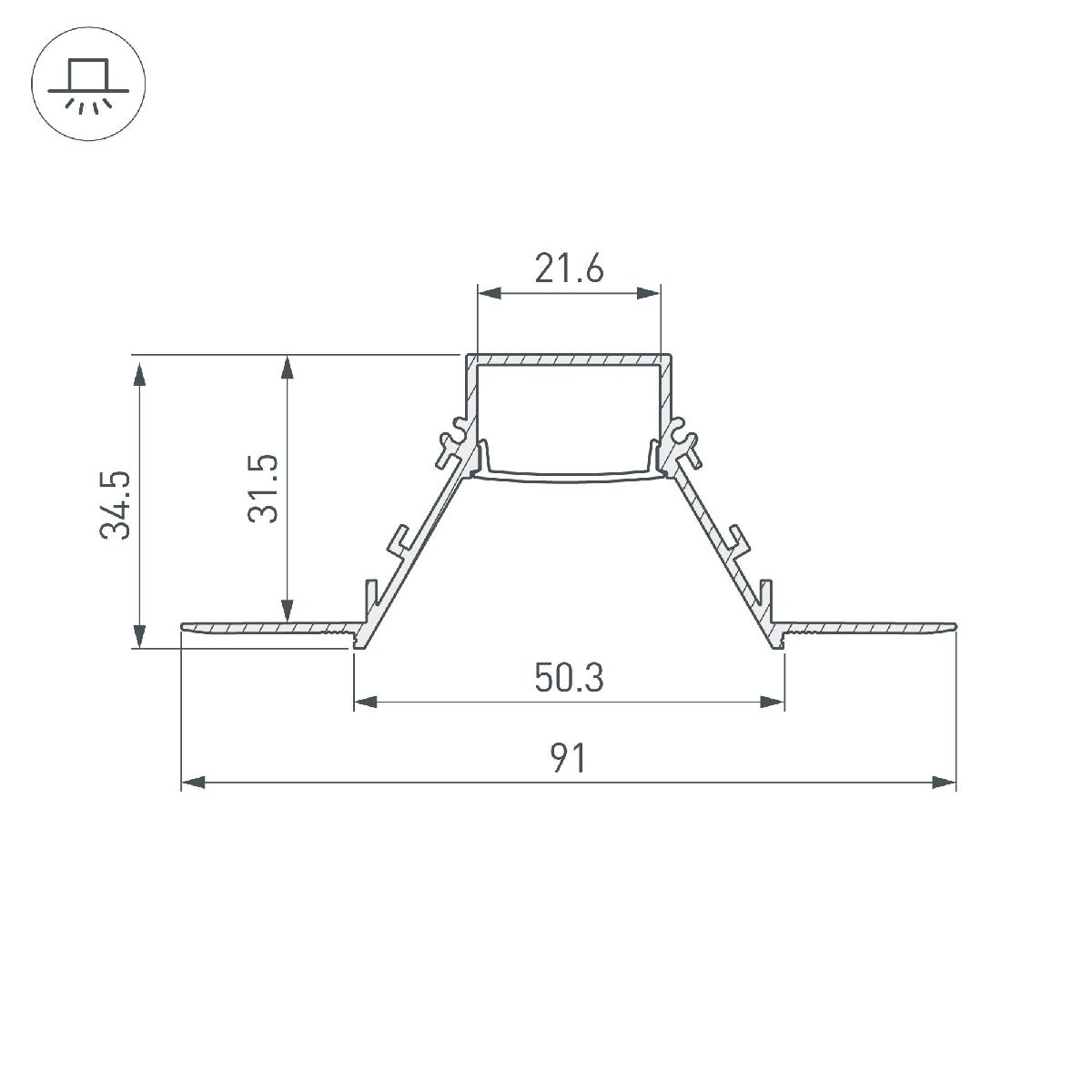 Алюминиевый профиль Arlight COMFORT21-V-FANTOM-2000 BLACK 052544 Алюминиевый профиль Arlight COMFORT21-V-FANTOM-2000 BLACK 052544