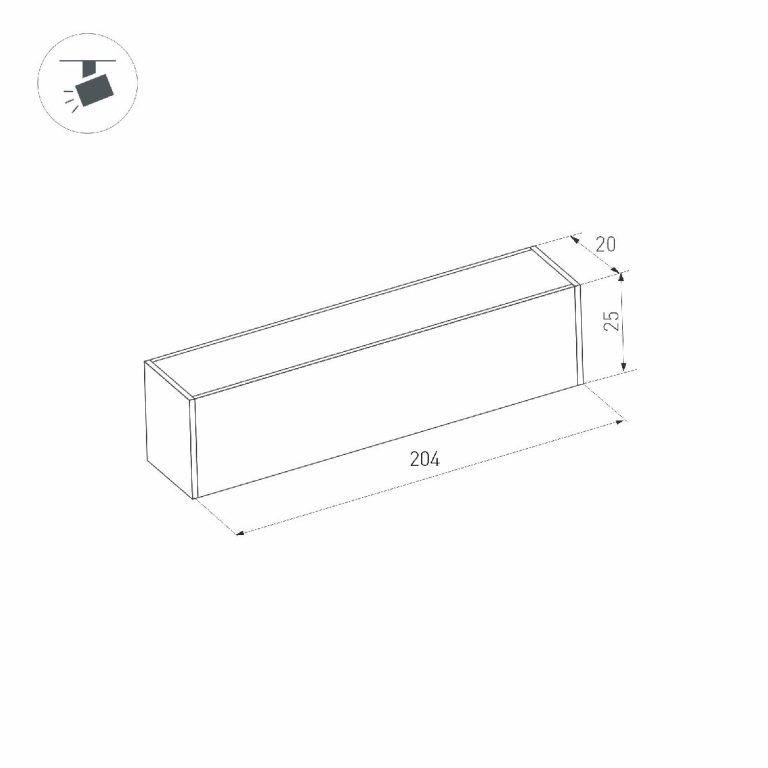 Трековый магнитный светильник Arlight MAG-FLAT-25-L200-6W Day4000 (BK, 100 deg, 24V, DALI) 046331