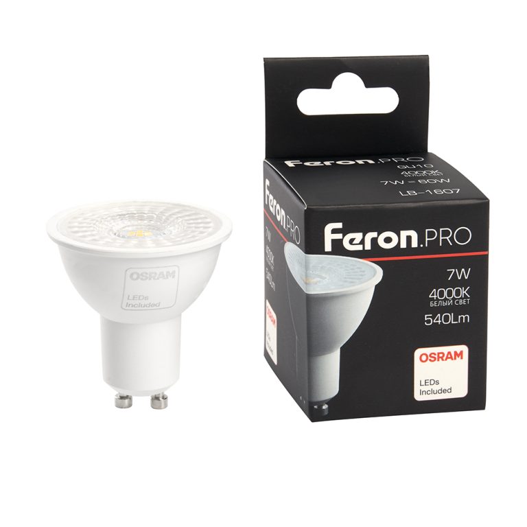 Лампа светодиодная Feron GU10 7W 4000K рефлекторная LB-1607 38177