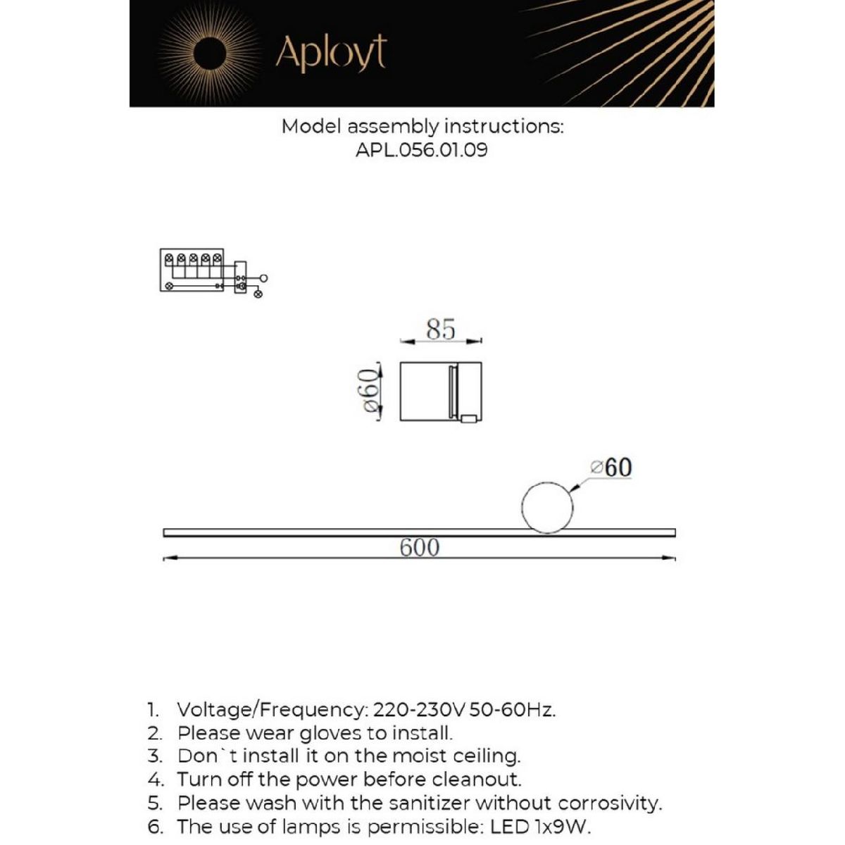 Настенный светильник  Aployt Beatris APL.056.01.09 Настенный светильник  Aployt Beatris APL.056.01.09