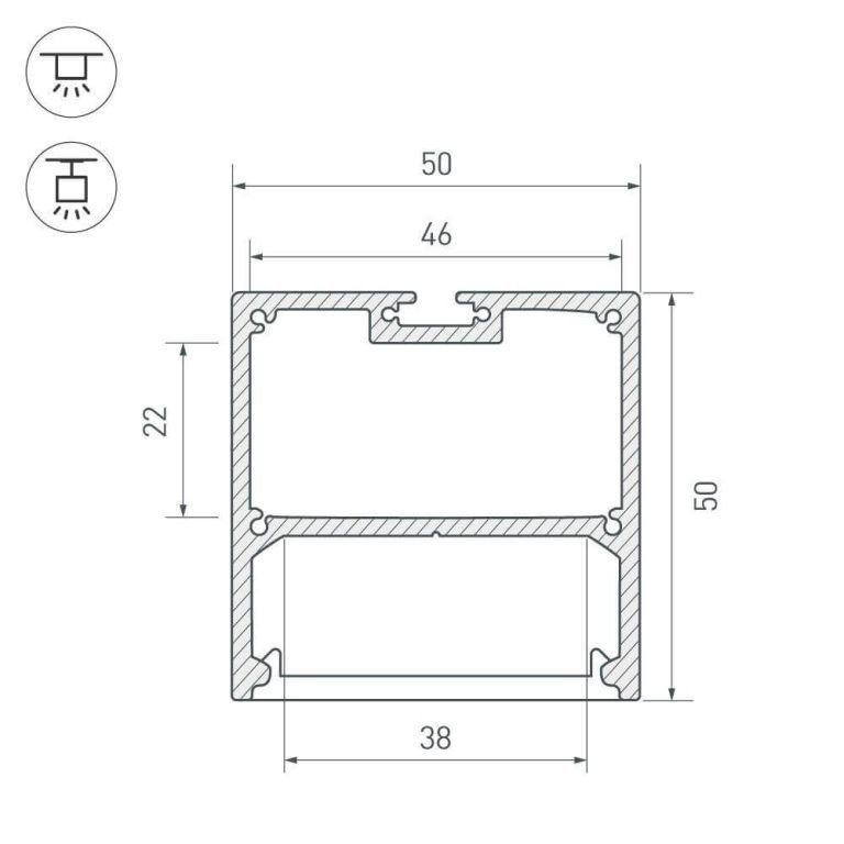 Профиль Arlight SL-LINE-5050-2000 ANOD 019304