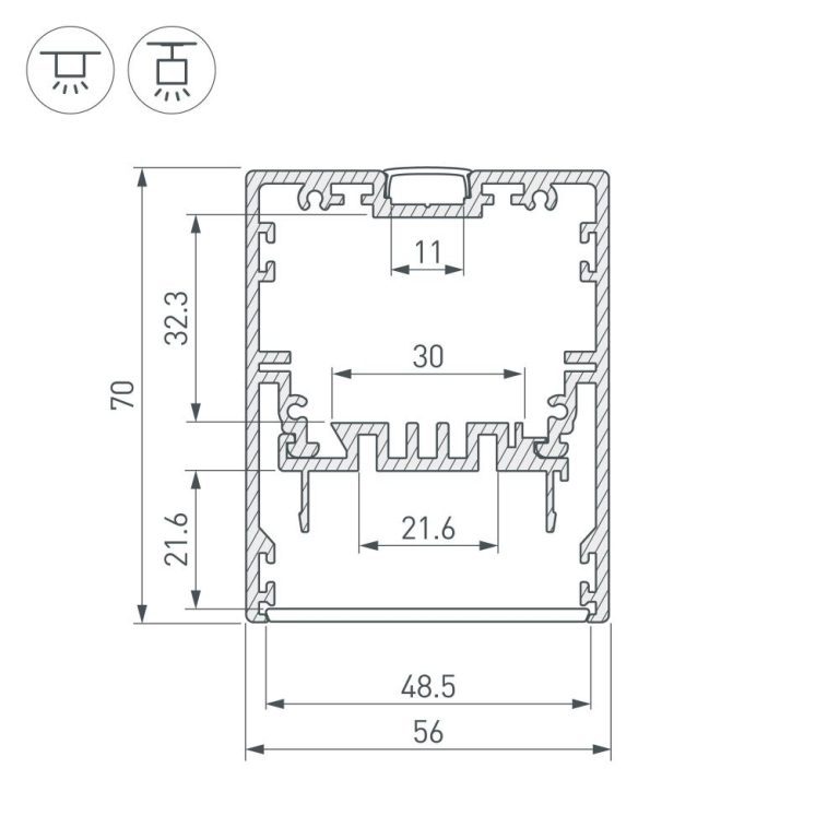 Рефлектор для профиля Arlight Klus-Power-W50-2000 030319