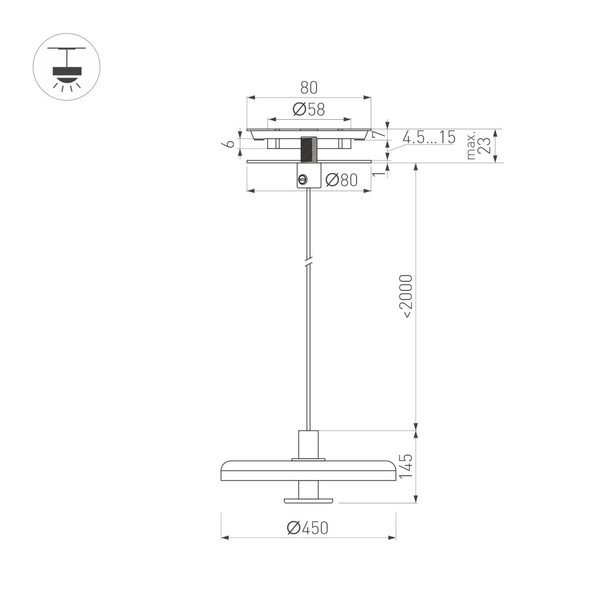 Подвесной светильник Arlight SP-KOTARO-R450-12W Warm2700 (BK-GR, 36 deg, 230V, TRIAC) 057225 Подвесной светильник Arlight SP-KOTARO-R450-12W Warm2700 (BK-GR, 36 deg, 230V, TRIAC) 057225