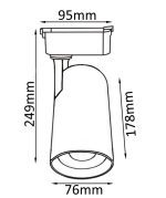 Трековый светильник Crystal Lux CLT 0.31 006 CLT 0.31 006 30W BL