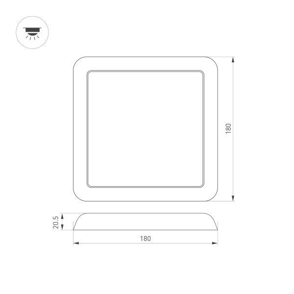 Встраиваемый светильник Arlight CL-Fiokk-S180x180-12W Day4000-Mix 034470 Встраиваемый светильник Arlight CL-Fiokk-S180x180-12W Day4000-Mix 034470