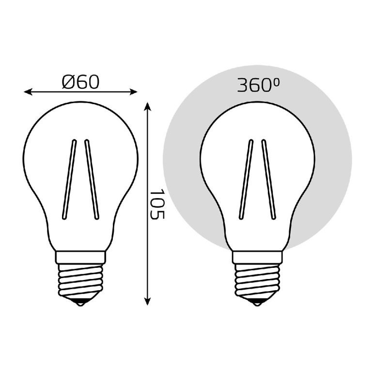 Лампа светодиодная Gauss Filament Elementary E27 7W 2700K 22217