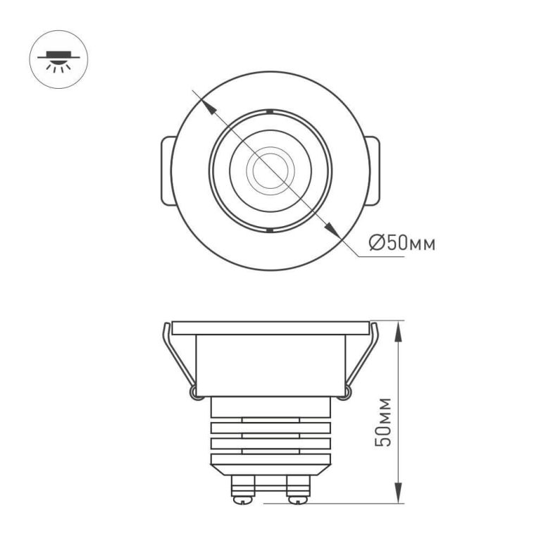 Мебельный светильник Arlight LTM-R50WH 5W Warm White 25deg