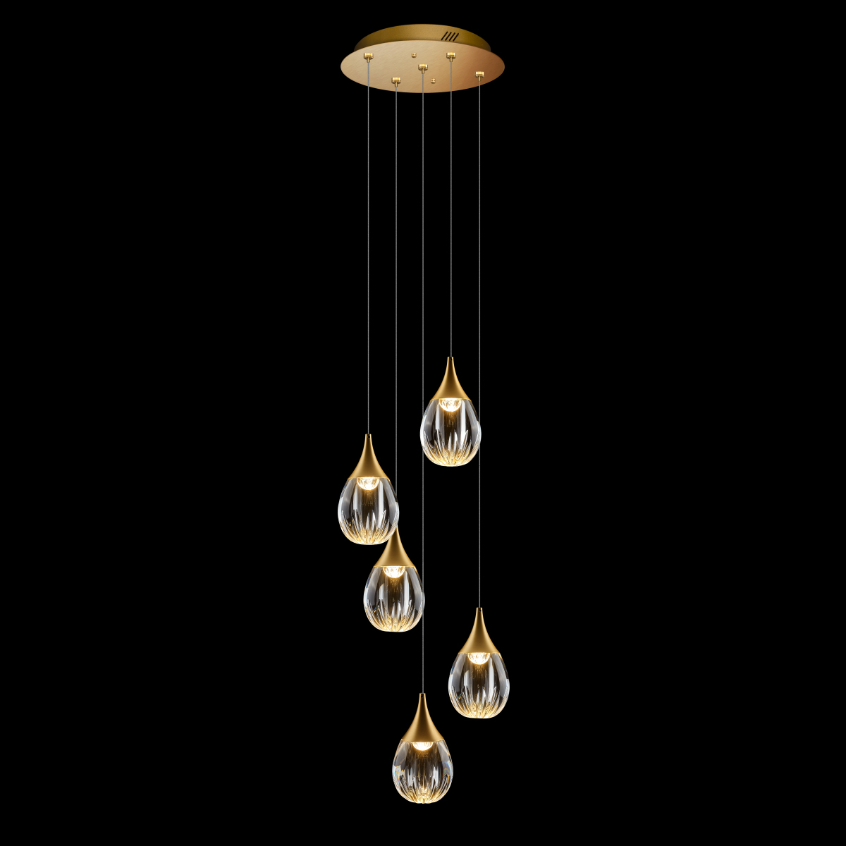 Каскадная люстра Delight Collection Stilla MD24001004-5A gold/clear Каскадная люстра Delight Collection Stilla MD24001004-5A gold/clear