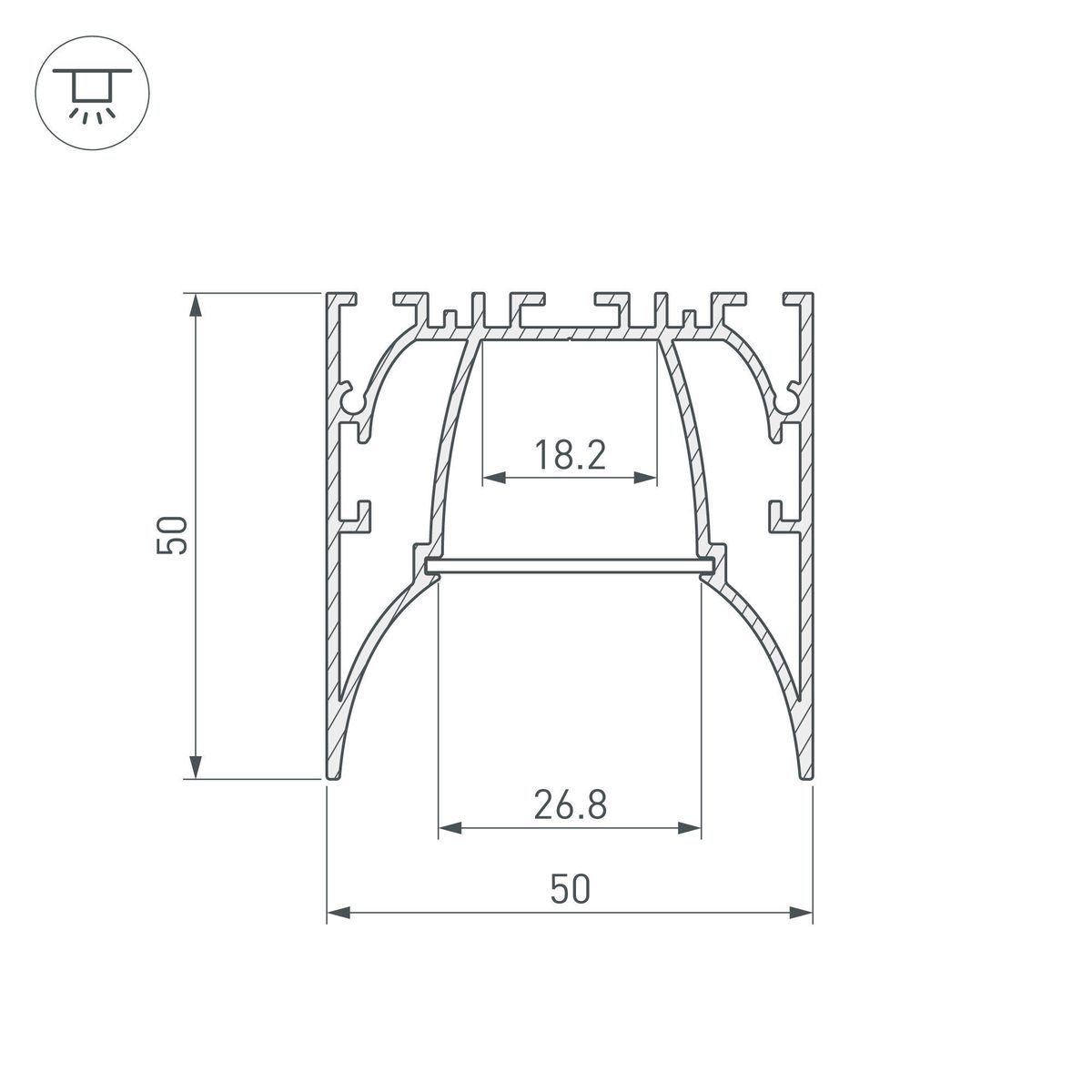 Алюминиевый профиль Arlight ARH-Line-5050-Comfort-2000 Anod 036353 Алюминиевый профиль Arlight ARH-Line-5050-Comfort-2000 Anod 036353