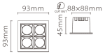 Встраиваемый светодиодный светильник Fiberli XL003-4T(W) 12130306