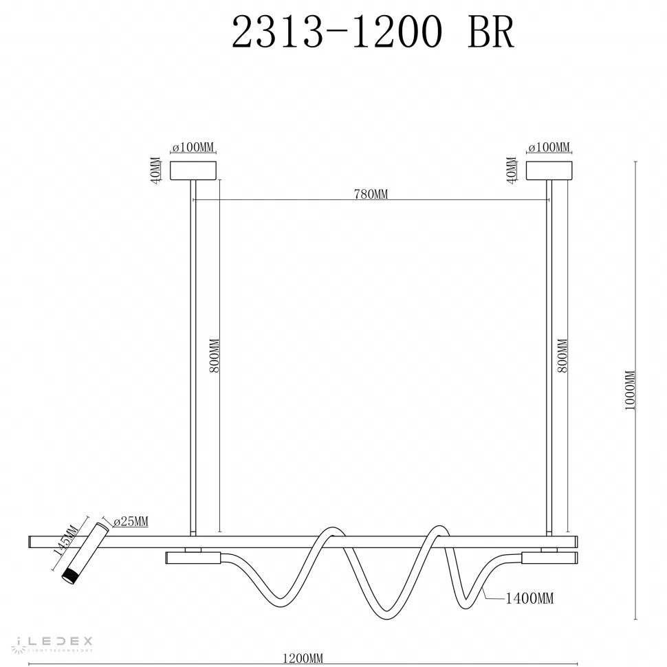 Подвесная люстра iLedex Cross 2313-1200 BR Подвесная люстра iLedex Cross 2313-1200 BR