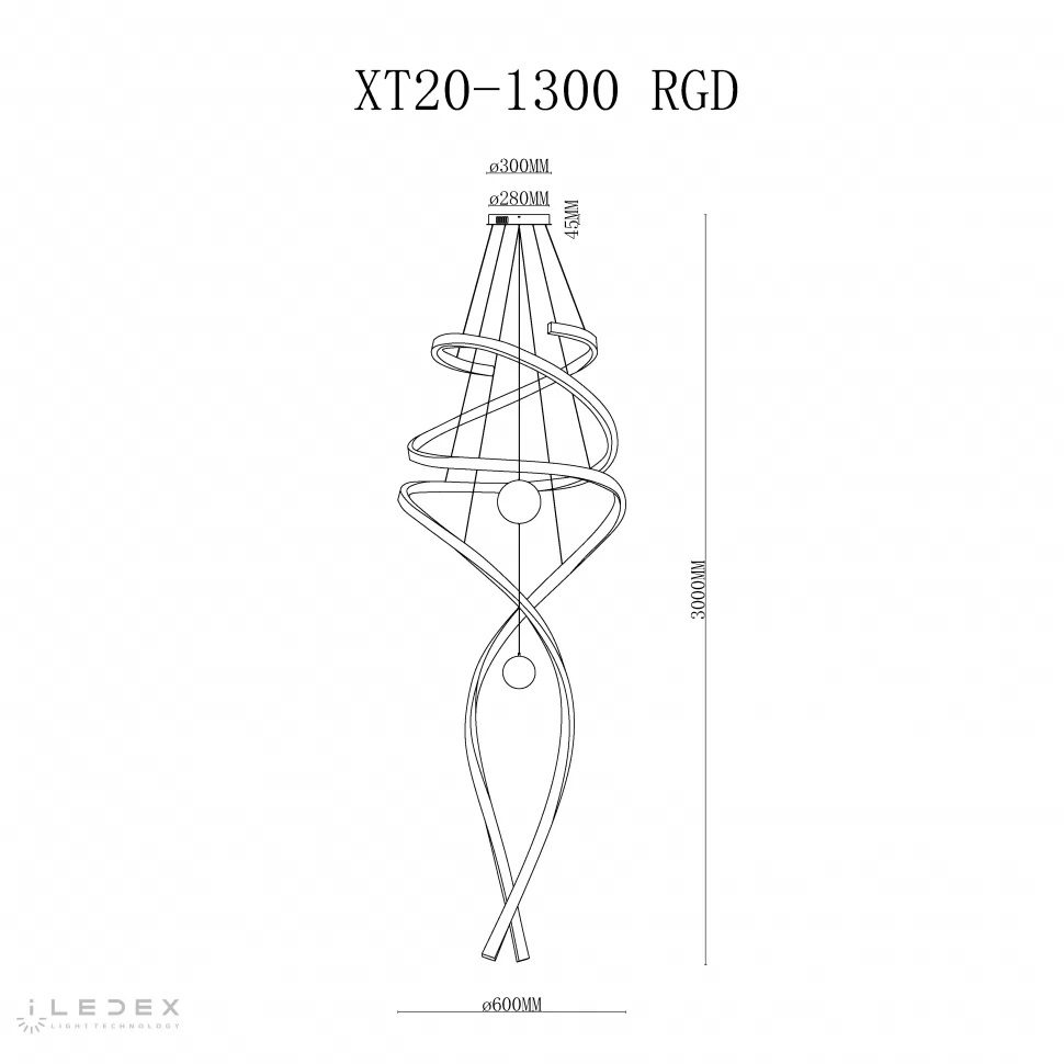 Подвесная люстра iLedex Axis XT20-1300 RGD Подвесная люстра iLedex Axis XT20-1300 RGD