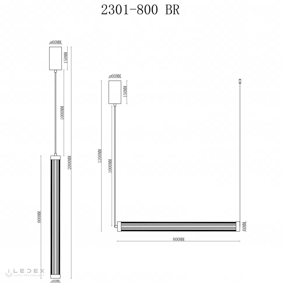Подвесной светильник iLedex Rocks 2301-800 BR Подвесной светильник iLedex Rocks 2301-800 BR