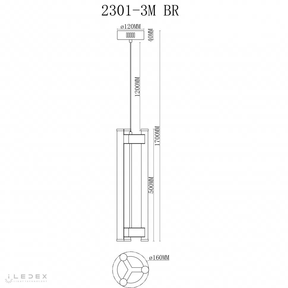 Подвесной светильник iLedex Rocks 2301-3M BR Подвесной светильник iLedex Rocks 2301-3M BR