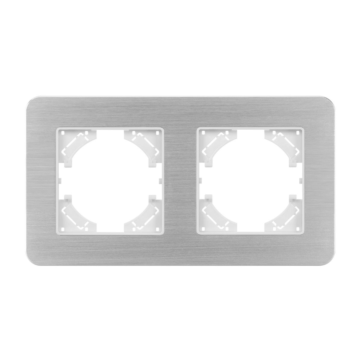 Рамка на 2 поста алюминиевая Arlight FRM-AKIRY-AL-2-SR 049724 Рамка на 2 поста алюминиевая Arlight FRM-AKIRY-AL-2-SR 049724