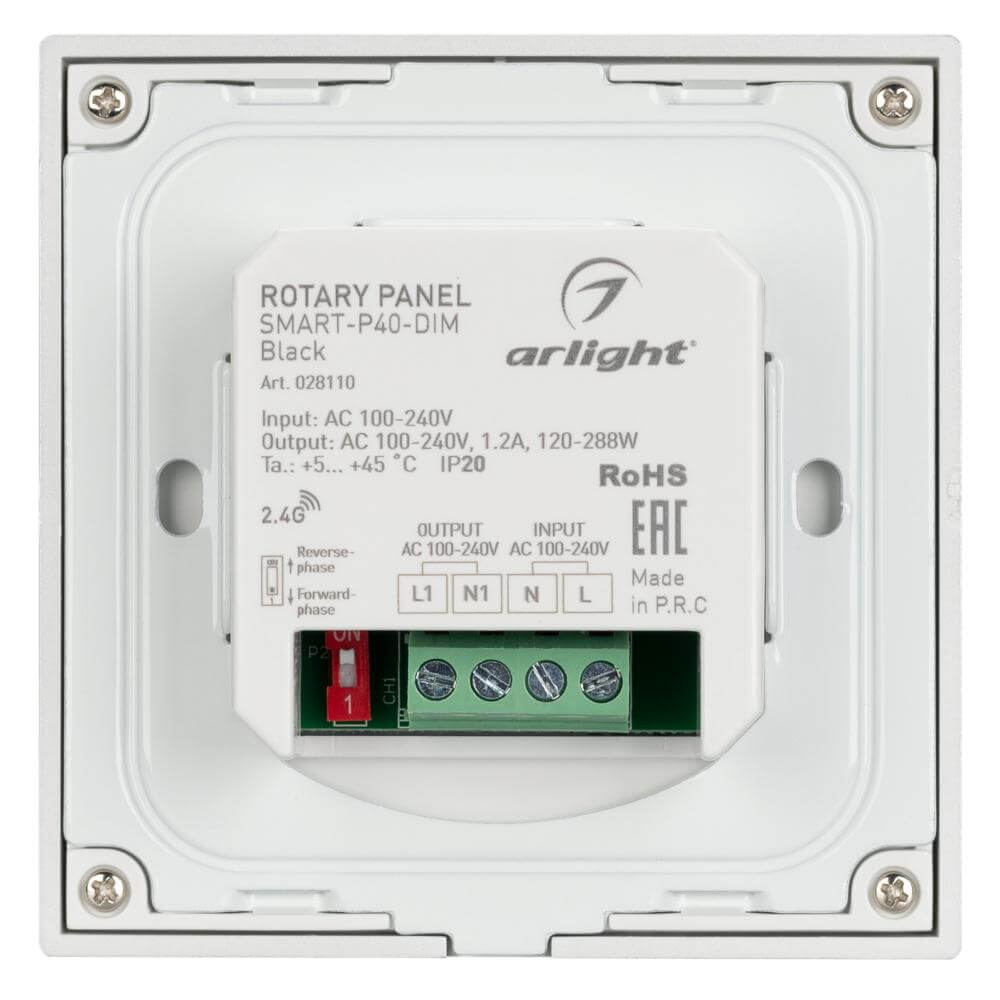 Панель Arlight Smart-P36-Dim-IN Black (230V, 1.2A, Triac, Sens, 2.4G) 028110 Панель Arlight Smart-P36-Dim-IN Black (230V, 1.2A, Triac, Sens, 2.4G) 028110