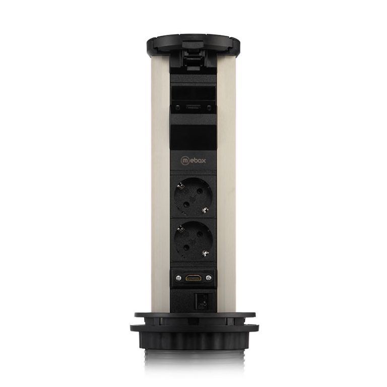Блок розеток 12J (2 секции, USB type A+C + RJ45 + HDMI) беспроводная зарядка Mebax 00-00002597