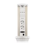 Блок розеток 12J (2 секции, USB type A+C + RJ45 + HDMI) беспроводная зарядка Mebax 00-00002598