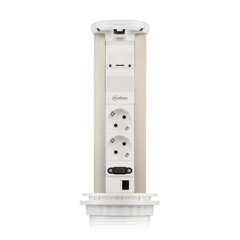 Блок розеток 12J (2 секции, USB type A+C + RJ45 + HDMI) беспроводная зарядка Mebax 00-00002598 Блок розеток 12J (2 секции, USB type A+C + RJ45 + HDMI) беспроводная зарядка Mebax 00-00002598