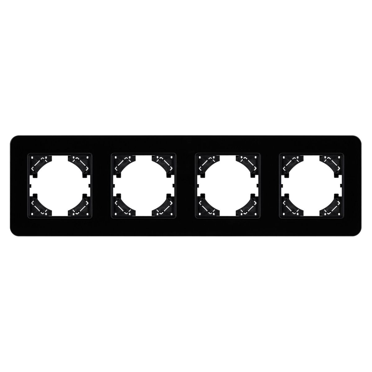 Рамка на 4 поста стеклянная Arlight FRM-OMALI-GS-4-BK 049701 Рамка на 4 поста стеклянная Arlight FRM-OMALI-GS-4-BK 049701