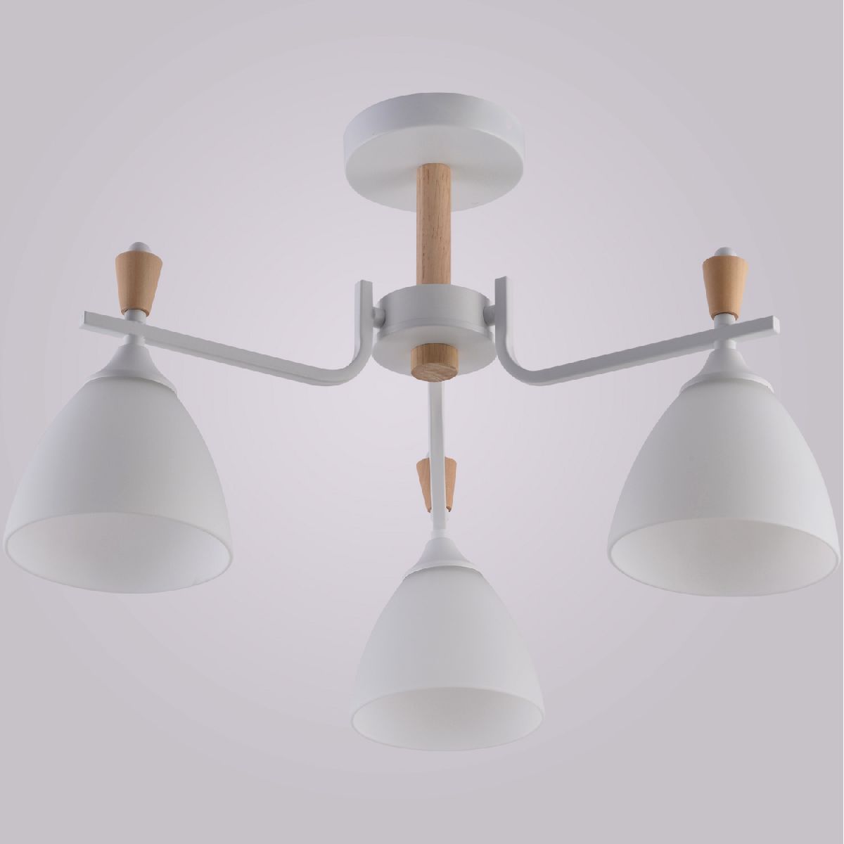 Люстра на штанге Reluce 01622-0.3-03 WH+WOOD Люстра на штанге Reluce 01622-0.3-03 WH+WOOD