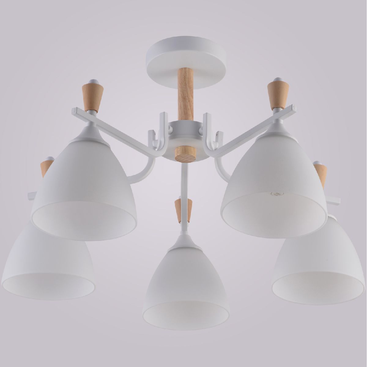 Люстра на штанге Reluce 01622-0.3-05 WH+WOOD Люстра на штанге Reluce 01622-0.3-05 WH+WOOD