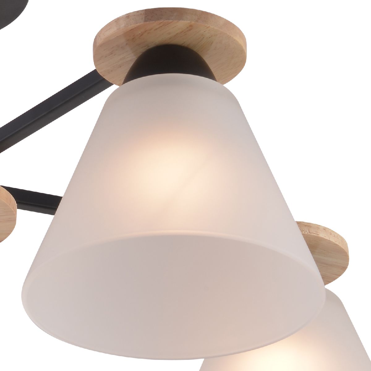 Люстра на штанге Reluce 01625-0.3-05 BK+WOOD Люстра на штанге Reluce 01625-0.3-05 BK+WOOD
