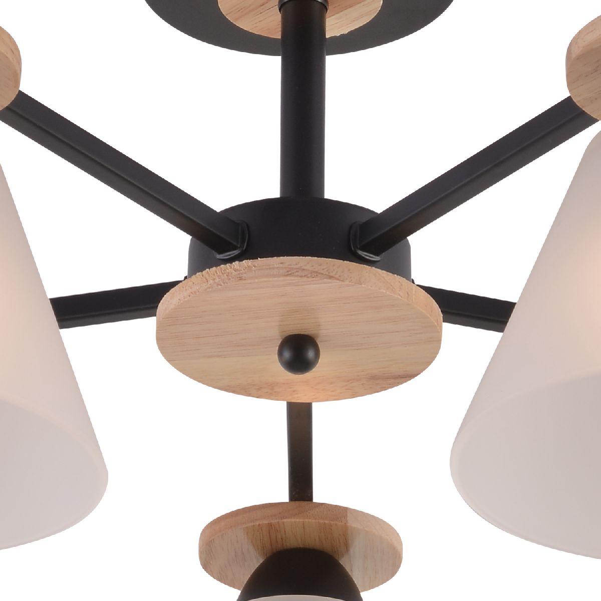 Люстра на штанге Reluce 01625-0.3-05 BK+WOOD Люстра на штанге Reluce 01625-0.3-05 BK+WOOD