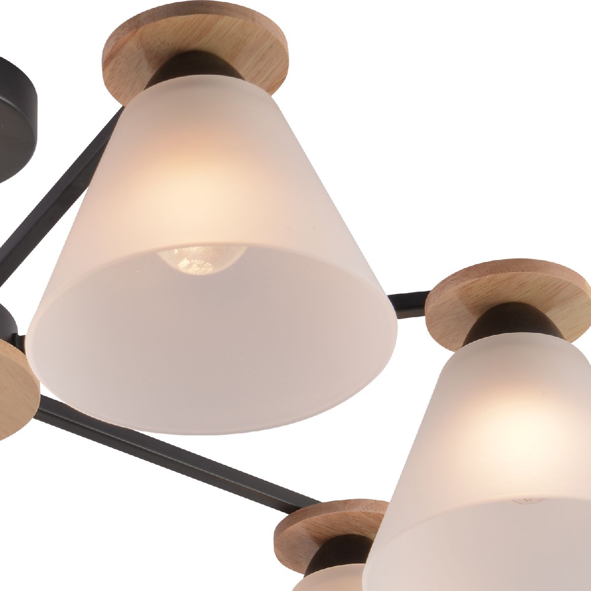 Люстра на штанге Reluce 01625-0.3-07 BK+WOOD Люстра на штанге Reluce 01625-0.3-07 BK+WOOD