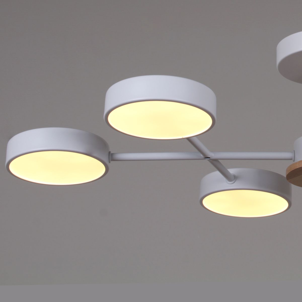 Люстра на штанге Reluce 03335-0.3-06 WH+WOOD Люстра на штанге Reluce 03335-0.3-06 WH+WOOD
