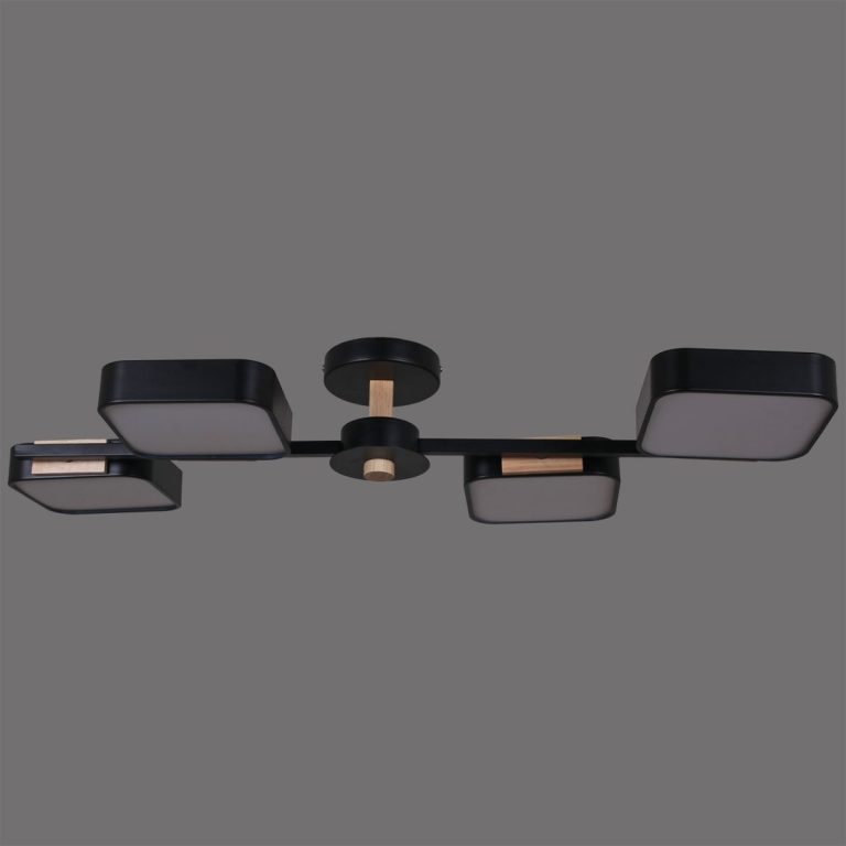 Люстра на штанге Reluce 03361-0.3-04 BK+WOOD