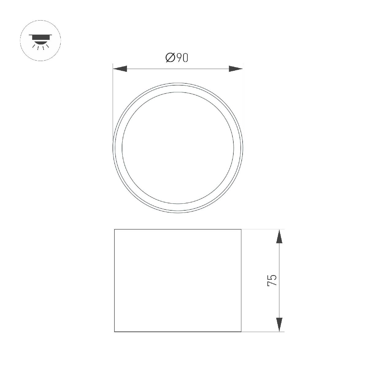 Накладной светильник Arlight SP-BISCOTTO-R90-8W Warm3300-MIX (WH-GD, 80 deg, 230V) 054912 Накладной светильник Arlight SP-BISCOTTO-R90-8W Warm3300-MIX (WH-GD, 80 deg, 230V) 054912