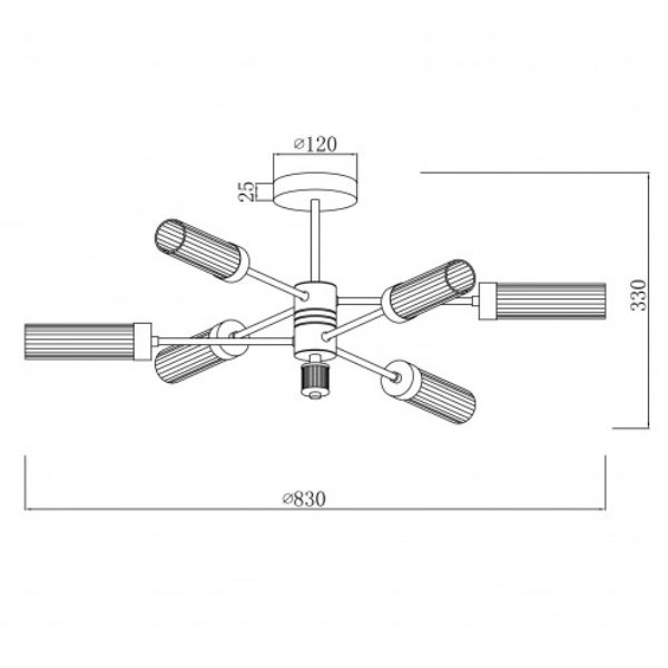 Люстра на штанге iLamp Evolution 15609-6 AN+CL Люстра на штанге iLamp Evolution 15609-6 AN+CL