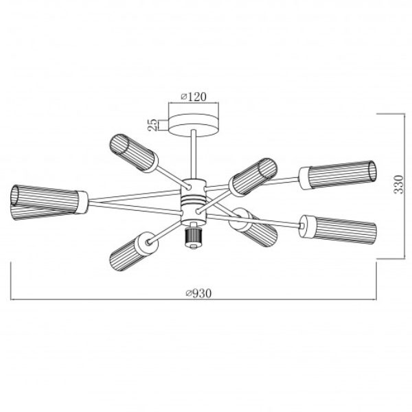 Люстра на штанге iLamp Evolution 15609-8 AN+CL Люстра на штанге iLamp Evolution 15609-8 AN+CL