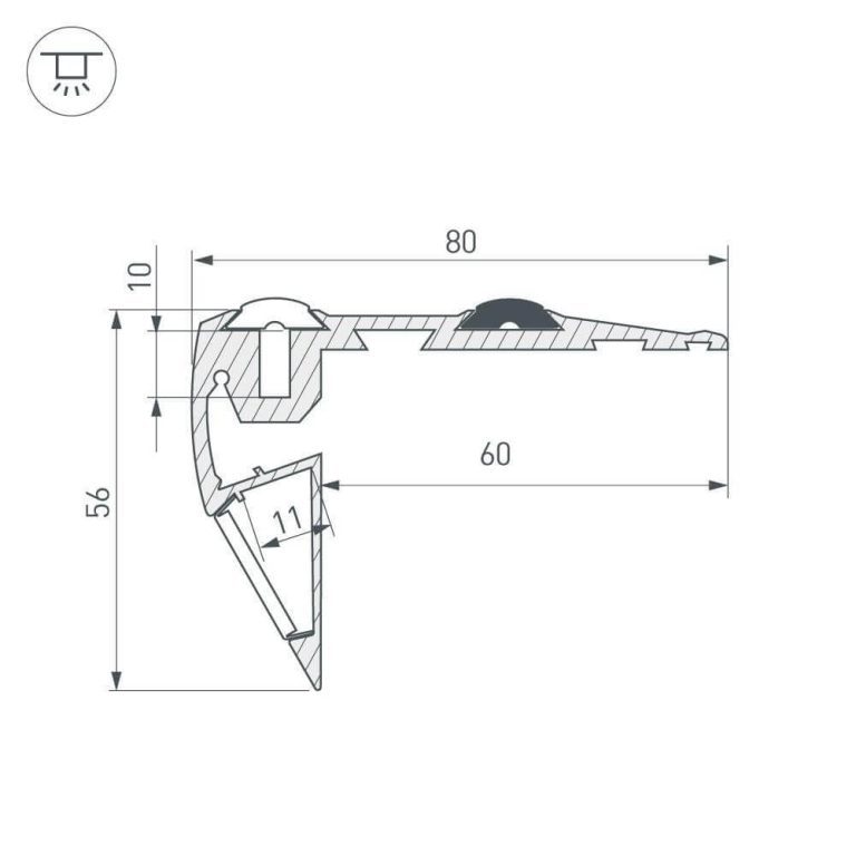 Профиль Arlight STEP-FRONT-2000 ANOD 023866