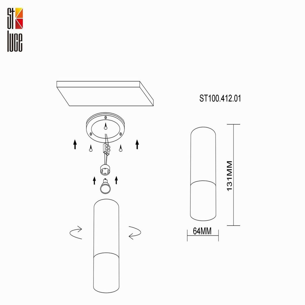 Накладной светильник ST Luce ST100 ST100.412.01 Накладной светильник ST Luce ST100 ST100.412.01