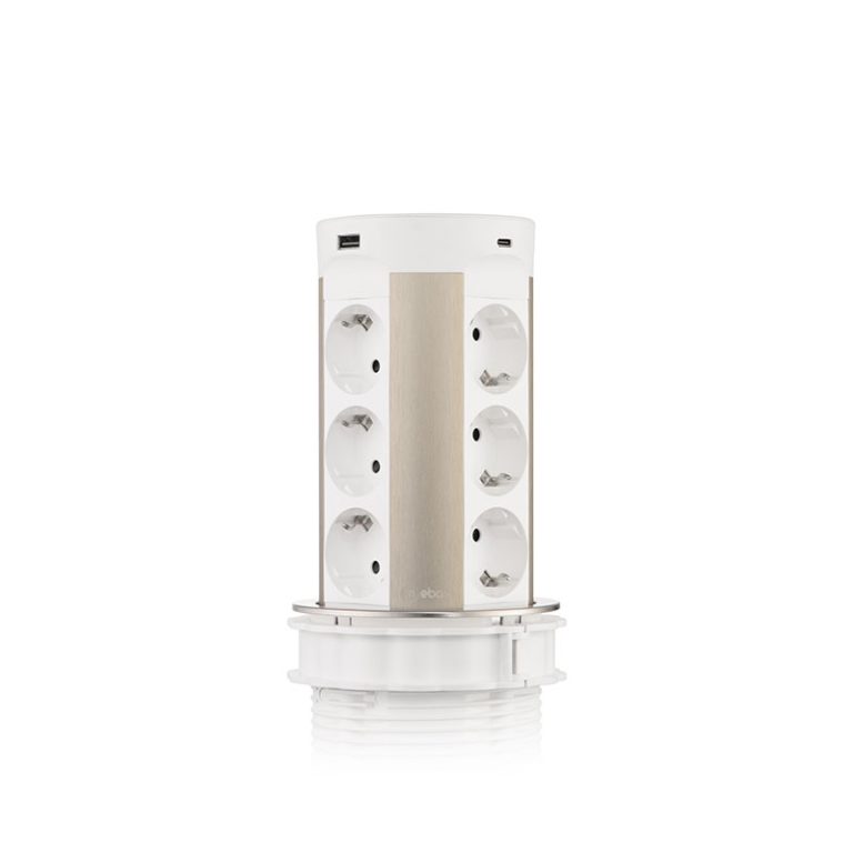 Блок розеток 17 (12 секций и USB type A+C) беспроводная зарядка Mebax 00-00002600