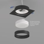 Встраиваемый светильник Denkirs Flat DK2091-BK