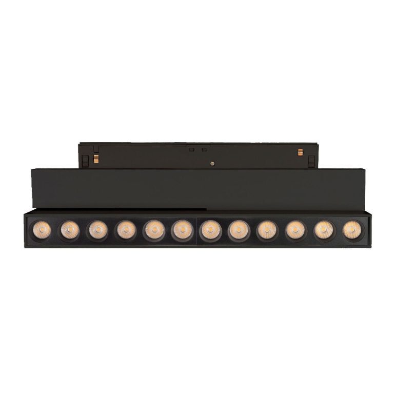 Трековый магнитный светильник Arlight MAG-ORIENT-DOTS-FOLD-S230-12W Warm3000 (BK, 30 deg, 48V, DALI) 041905