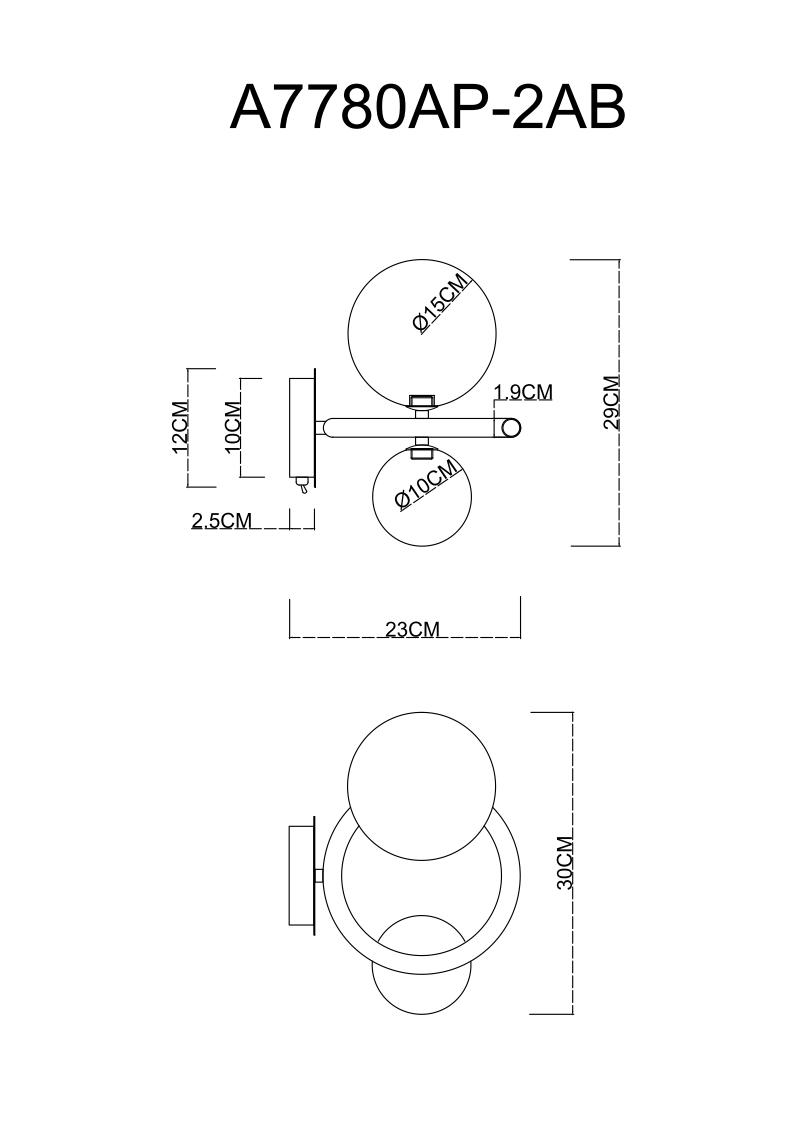 Бра Arte Lamp Albus A7780AP-2AB Бра Arte Lamp Albus A7780AP-2AB