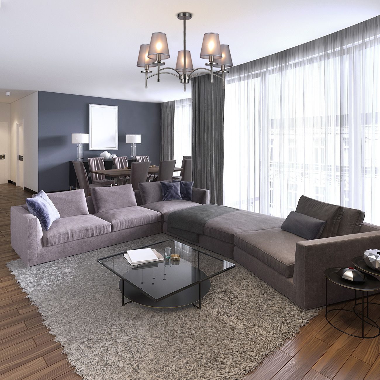 Люстра на штанге Escada Faith 694/5PL Nickel Люстра на штанге Escada Faith 694/5PL Nickel