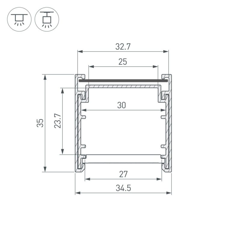 Профиль Arlight LINE-3535-BENT-SIDE-2000 ANOD 055738