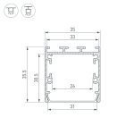 Алюминиевый профиль Arlight LINE-S-3535-3000 WHITE 041832