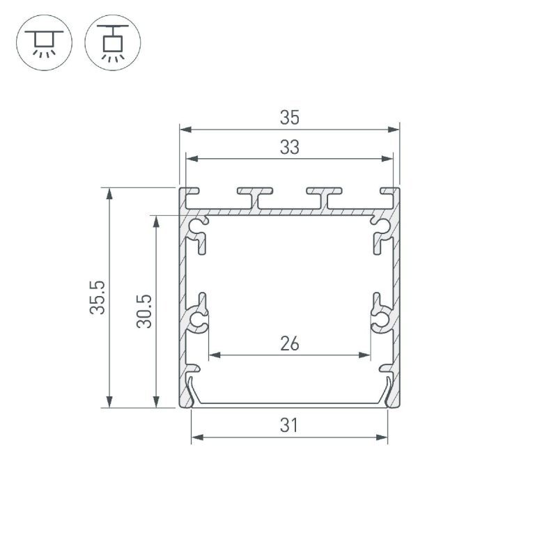 Алюминиевый профиль Arlight LINE-S-3535-3000 WHITE 041832