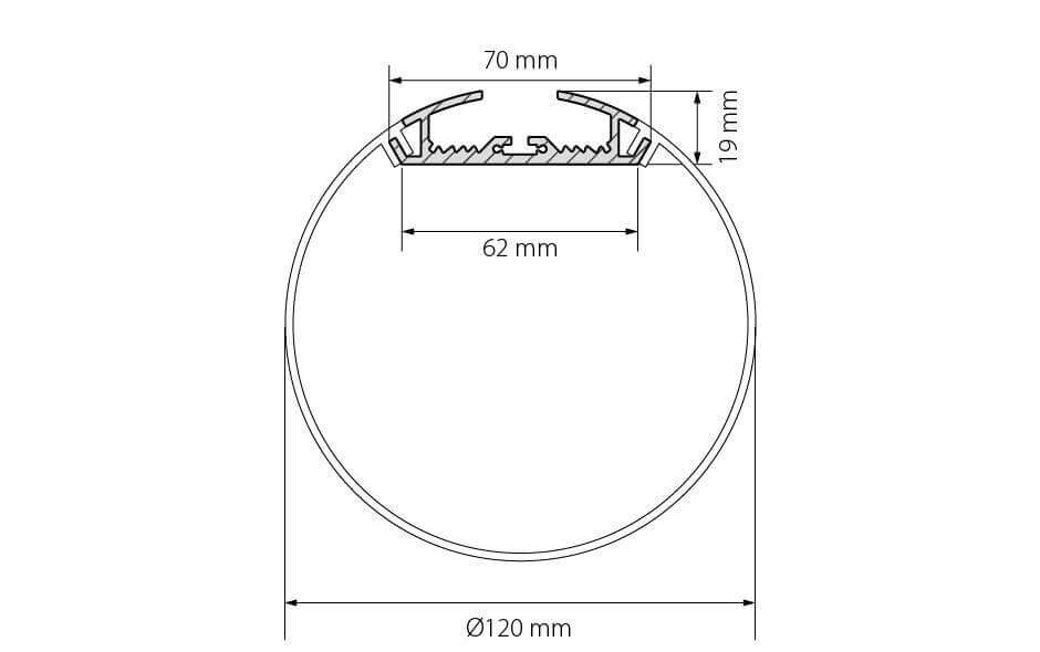 Профиль с экраном Arlight SL-ROUND-D120-2500 ANOD+OPAL 020475 Профиль с экраном Arlight SL-ROUND-D120-2500 ANOD+OPAL 020475