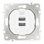 Розетка USB 2.1А+1А Arte Milano 202.46-1.white