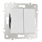 Выключатель двухклавишный проходной Arte Milano 203.32-2.silver